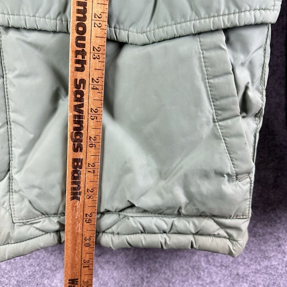 VTG Tempco Goose Down Jacket Mens 44 Green Fur Collar Quilted Talon Zip READ* - Picture 14 of 16